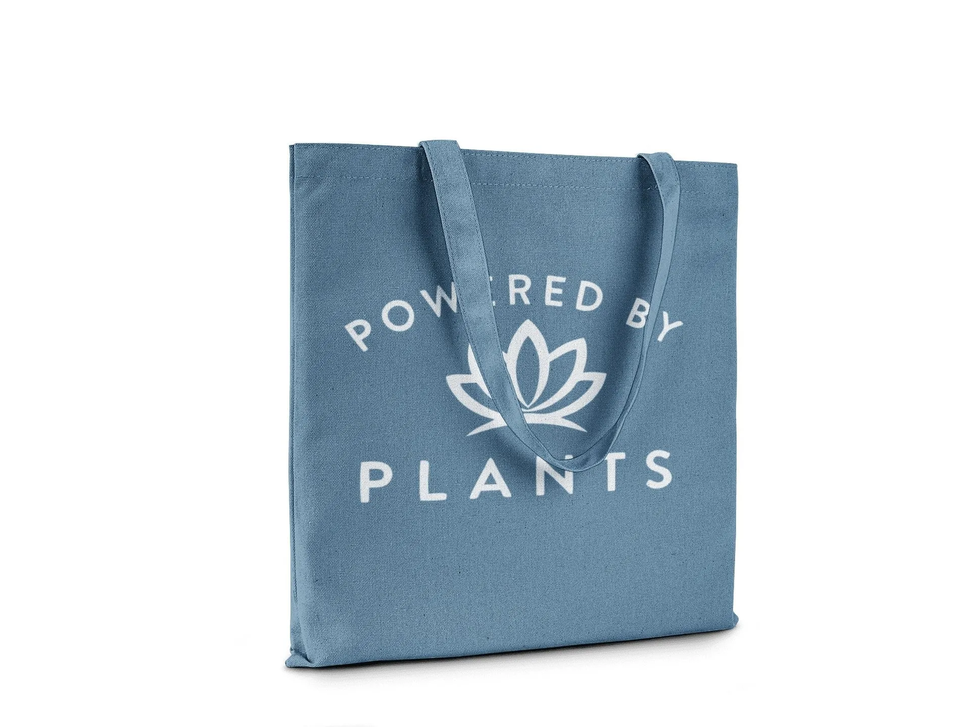 Powered By Plants || Organic Cotton Shoulder Tote Bag