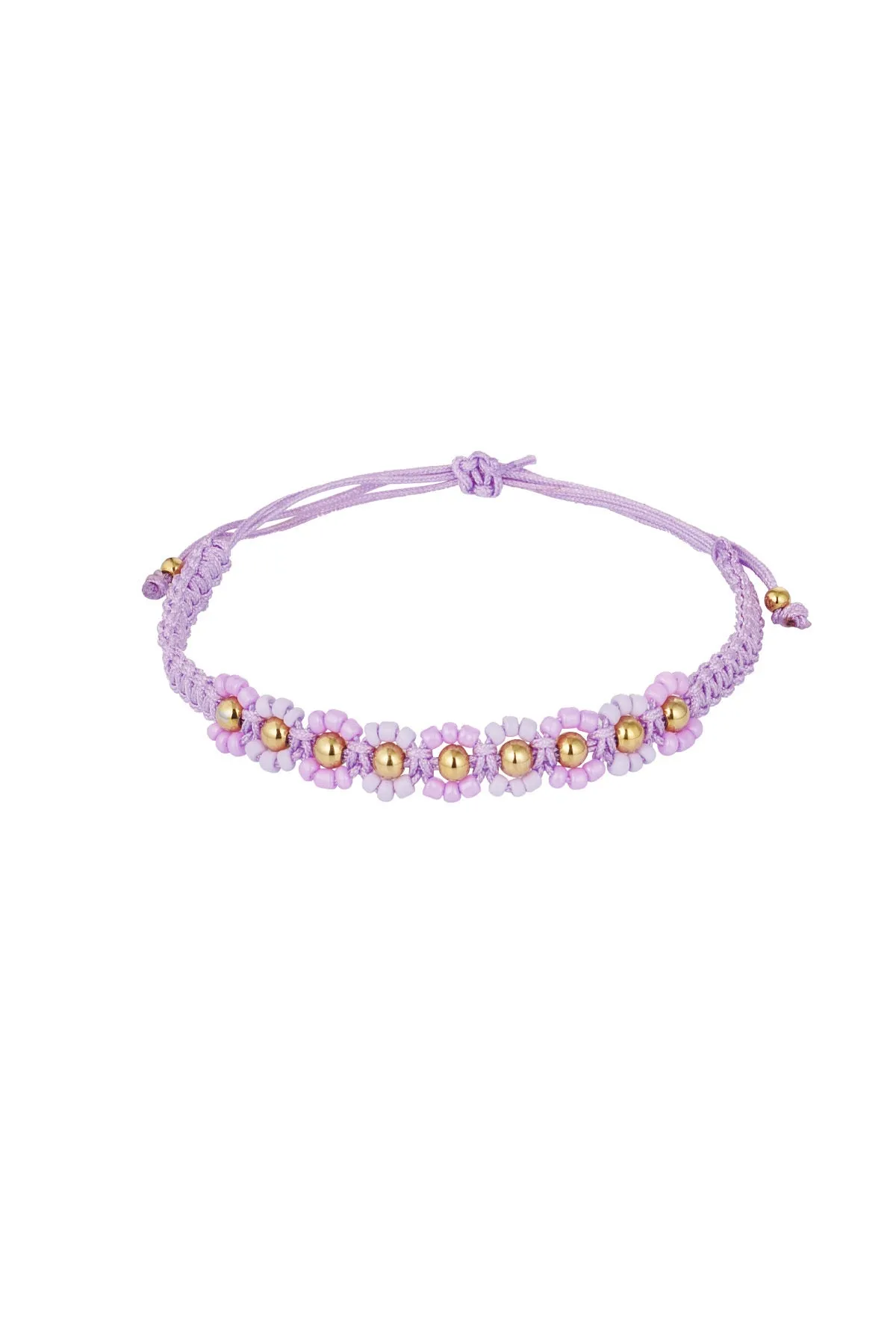 Pulsera trenzada con flores