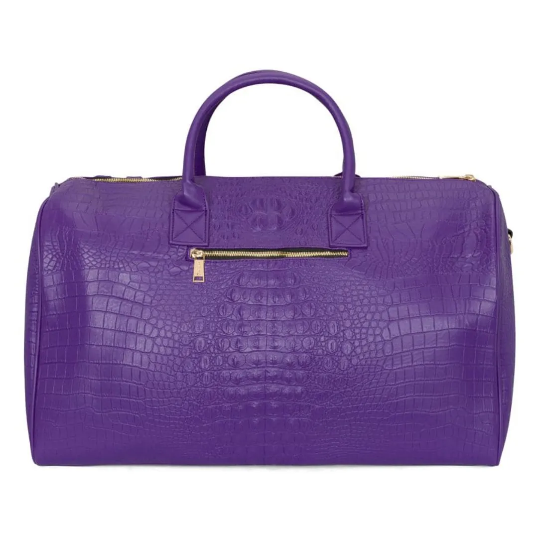 Purple Apollo 2 Faux Crocodile Skin Duffle Bag