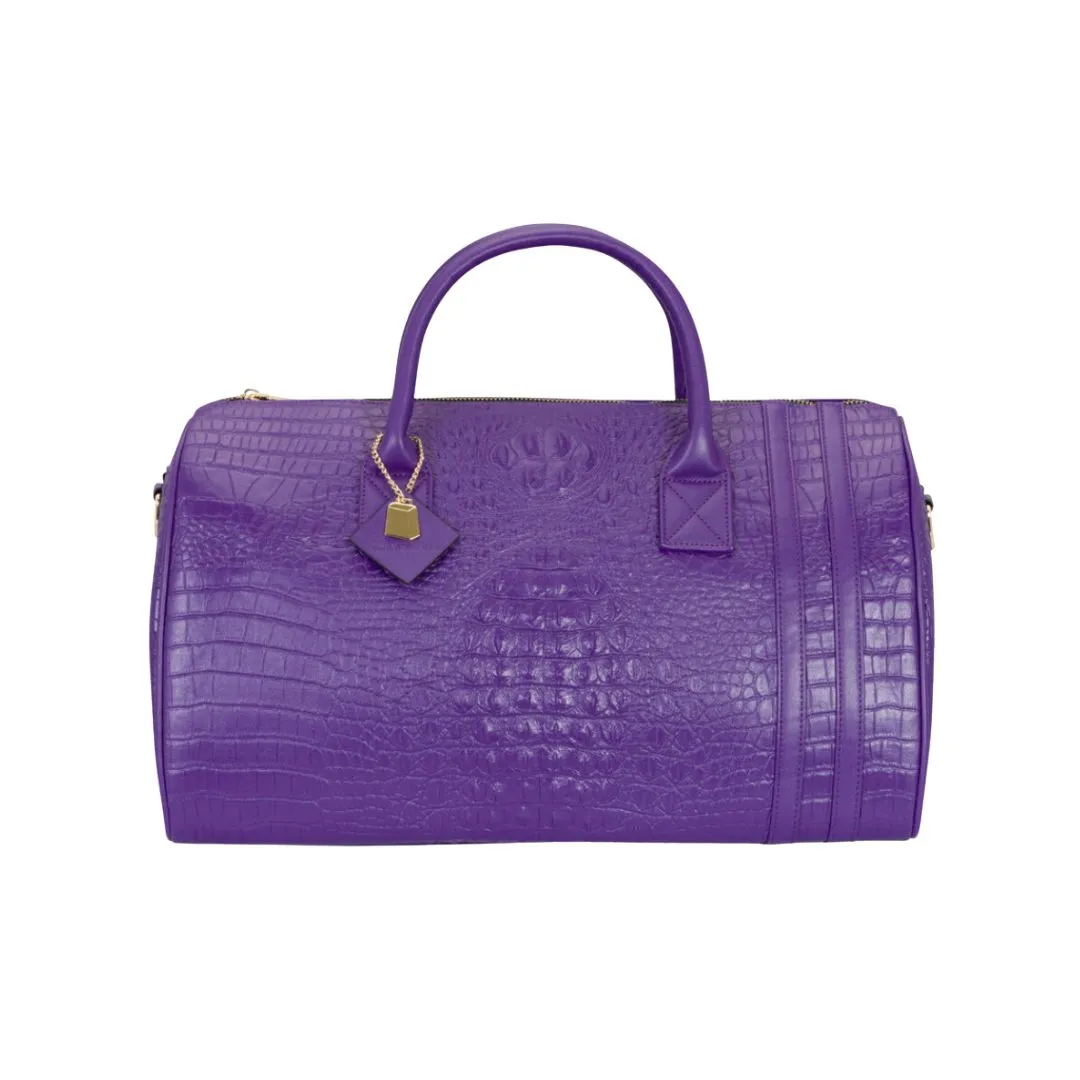 Purple Apollo 2 Faux Crocodile Skin Duffle Bag