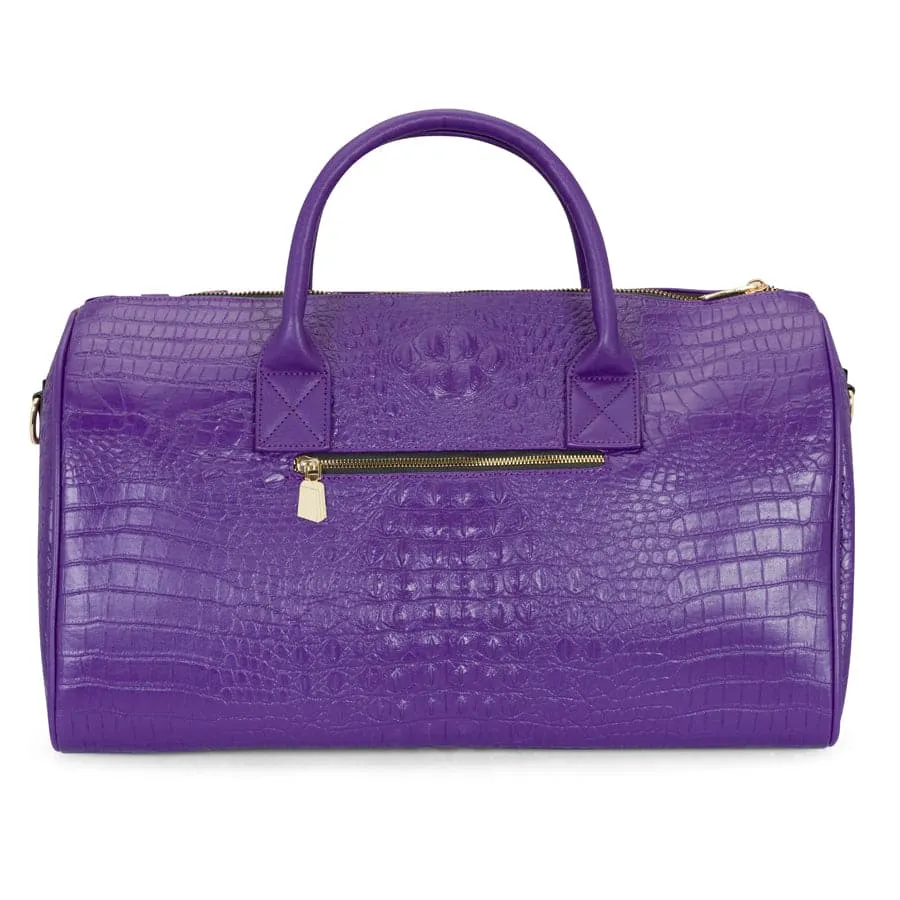 Purple Apollo 2 Faux Crocodile Skin Duffle Bag