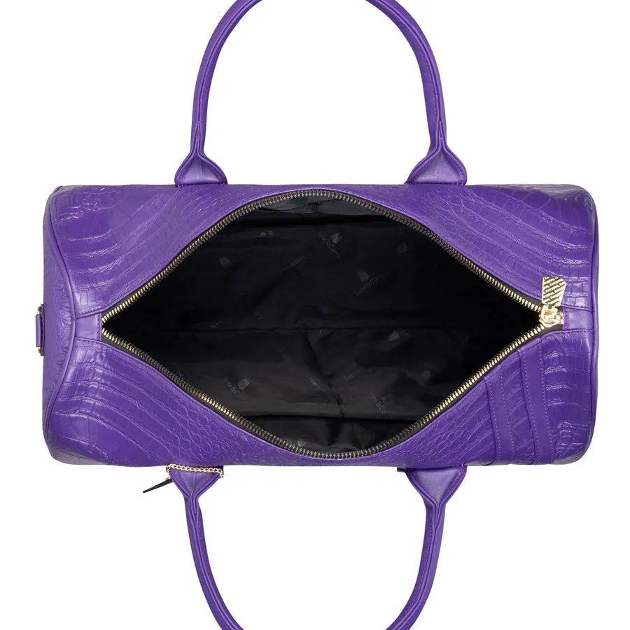 Purple Apollo 2 Faux Crocodile Skin Duffle Bag