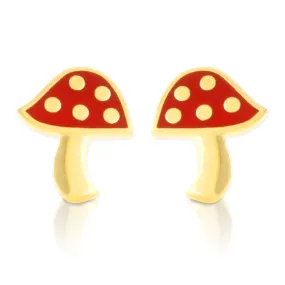 Red Mushroom Stud Earrings