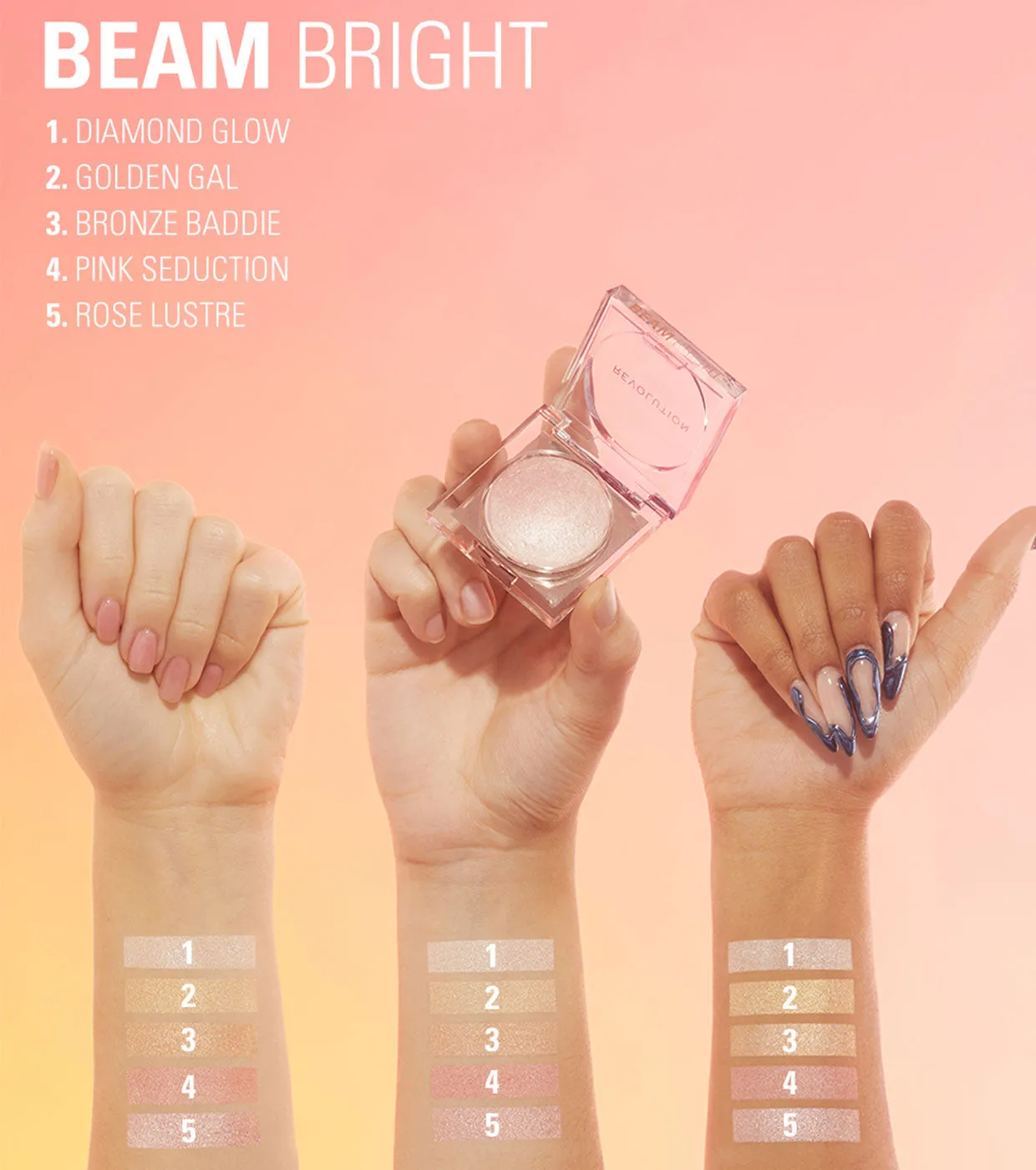 Revolution - Iluminador en polvo Beam Bright - Rose Lustre