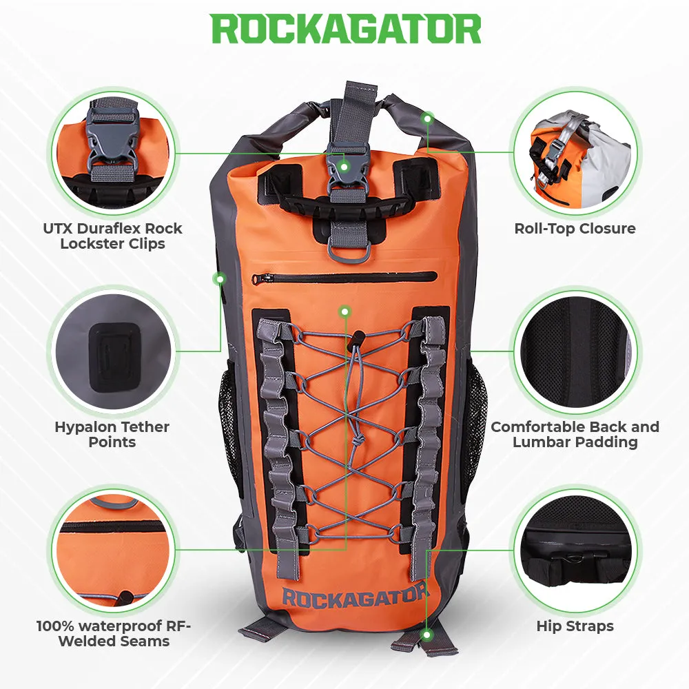 Rockagator Hydric Series 40 Liter Sunset Orange Waterproof Backpack