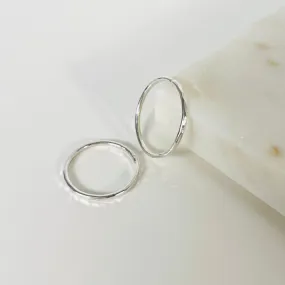 Sterling Silver Hammered Stacking Rings 1 mm