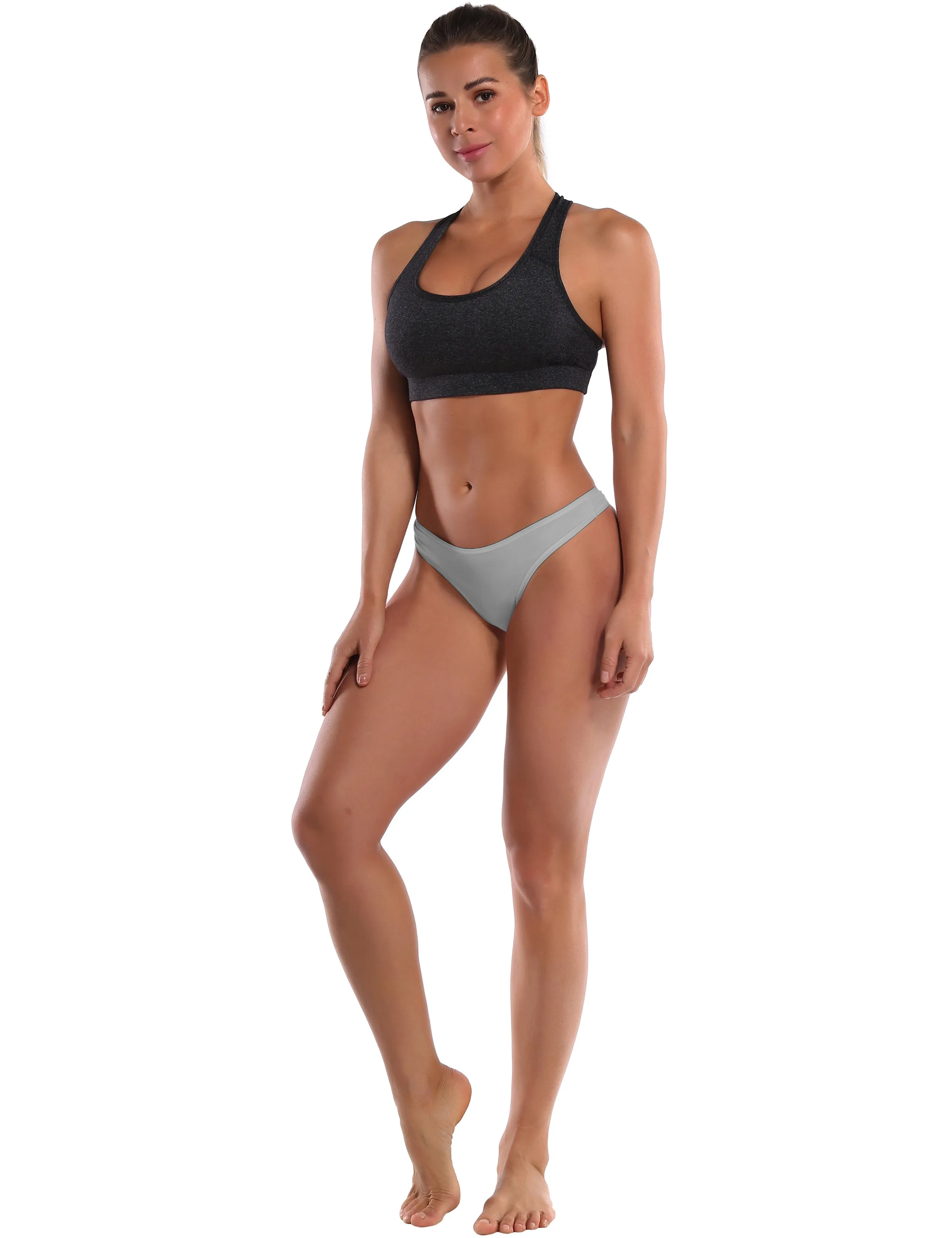 Super Soft Modal Sports Thongs underwear lightgray_yogastudio