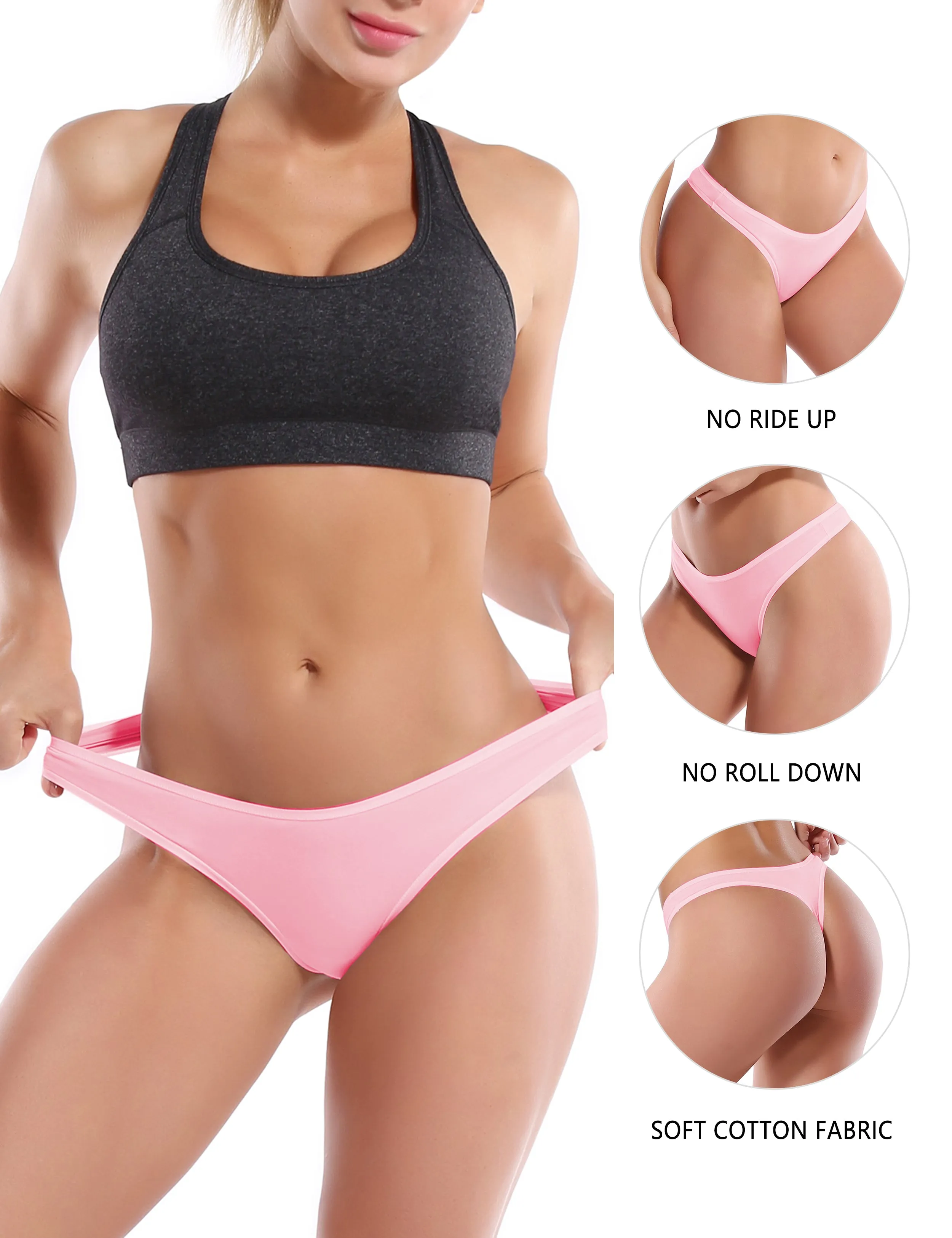 Super Soft Modal Sports Thongs underwear lightpink_yogastudio