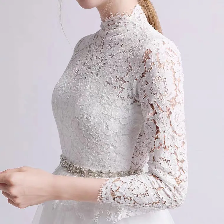 The Krasloe Wedding Bridal Long Sleeves Lace Gown