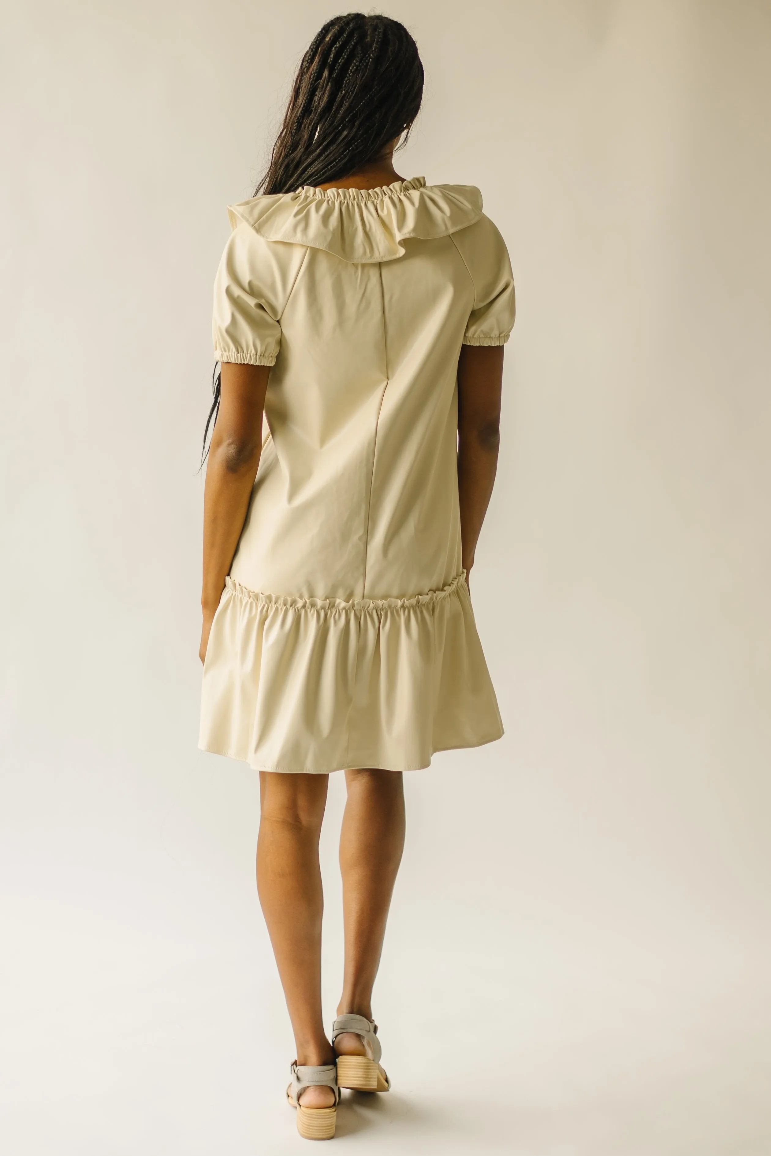 The Pagosa Faux Leather Dress in Cream