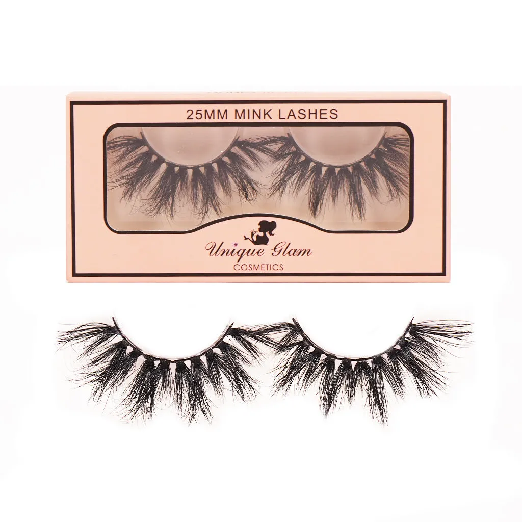 UNIQUEGLAM 3D Mink Eyelashes 25 MM