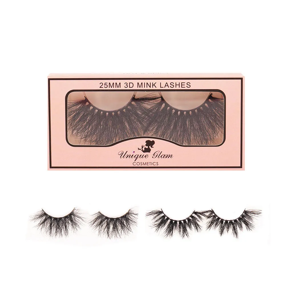 UNIQUEGLAM 3D Mink Eyelashes 25 MM